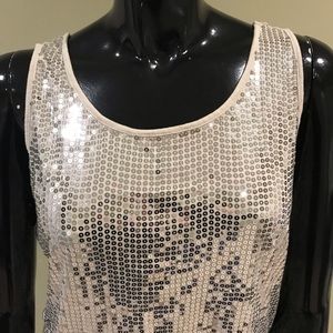Dressbarn shiny mirror sequin tank 3X